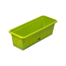 Ящик для растений Сиена с поддоном, пластик 58 см. зеленый