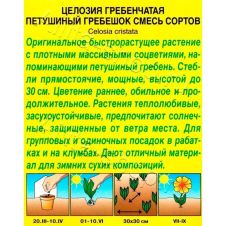 Целозия гребенчатая Петушиный гребешок, смесь окрасок 0,2 г Аэлита