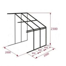 Вставка теплицы ПРИСТАВНАЯ СКАТНАЯ 2х2м