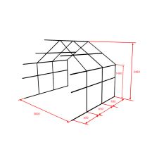 Вставка теплицы ДВУХСКАТНАЯ Усиленная 3х2м