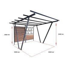 Беседка Лофт Арт. Б.12 2,46х3х3 м
