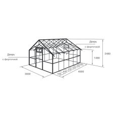 Теплица ДВУХСКАТНАЯ Усиленная 3х6 м (каркас)