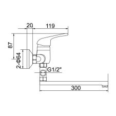 Cмеситель для ванны Accoona А7060