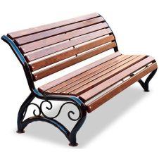 Скамейка стальная Афина УНИ 1,8 м (Палисандр/RAL9005)