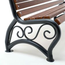 Скамейка стальная Афина УНИ 1,8 м (Палисандр/RAL9005)