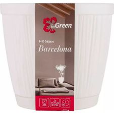 Горшок с поддоном Barcelona белый 1,8 л InGreen
