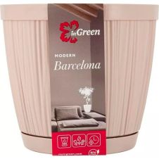 Горшок с поддоном Barcelona молочный шоколад 1,8 л InGreen
