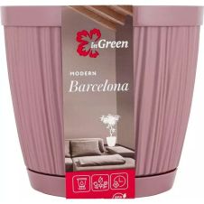 Горшок с поддоном Barcelona морозная слива 1,8 л InGreen