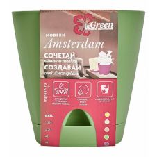 Горшок с поддоном Amsterdam оливковый 4 л InGreen