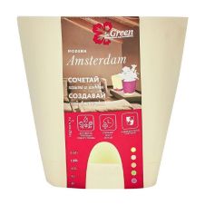 Горшок с поддоном Amsterdam сливочный 4 л InGreen