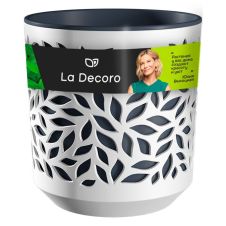 Кашпо Leaves 2,5 л Белый/Антрацит La Decoro