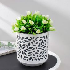 Кашпо Leaves 2,5 л Белый/Антрацит La Decoro