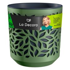 Кашпо Leaves 2,5 л Оливка/Антрацит La Decoro