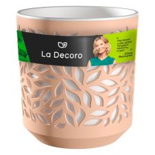 Кашпо Leaves 2,5 л Пудровый/Белый La Decoro