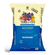 Грунт цветочный Живая земля 50 л, TERRA VITA