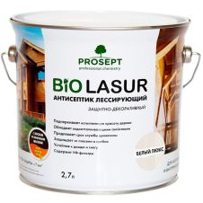Антисептик лессирующий PROSEPT BiO LASUR Белый Люкс, 2,7 л