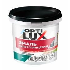 Эмаль акриловая Универсальная Суперглянцевая Белая 1 кг OPTILUX