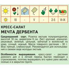 Кресс-салат Мечта Дербента 1 г Агрос