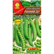 Горох овощной Ранний 301, 10 г Аэлита