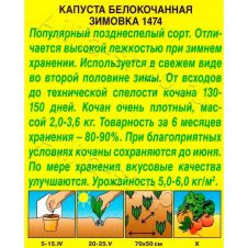 Капуста белокачанная Зимовка 1474, 0,5 г Аэлита