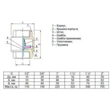 Клапан обратный пружинный ДУ 20 STI