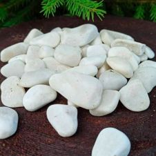 Мрамор Байкальский галтованный белый фракция 150-300 мм