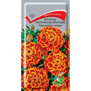 Бархатцы отклоненные махровые Оранжевое пламя (ЦВ), 0,4 гр.