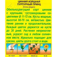 Цинния Пурпурный принц 0,3 г Аэлита