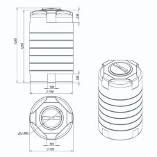 Емкость T 500 л пластиковая зеленая