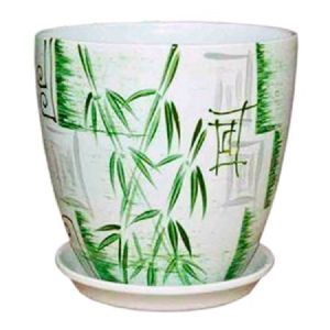 Горшок Бутон Бамбук зеленый, керамический