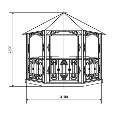 Беседка шестигранная кованая, Арт. Б.03