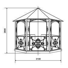 Беседка шестигранная кованая, Арт. Б.07