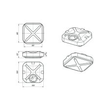 Бак для душа с лейкой 200 л, с подогревом