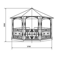 Беседка восьмигранная кованная Арт. Б.04