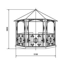 Беседка шестигранная кованая, Арт. Б.06