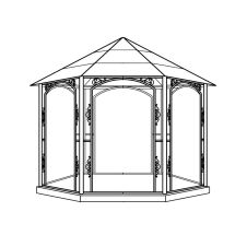 Беседка шатер шестигранная Арт.Б.11 2800х3100х3100 мм