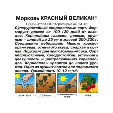 Морковь Красный великан, 2 г Аэлита