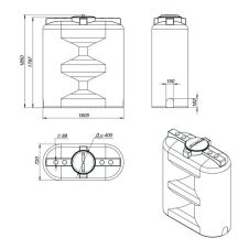 Емкость S 1500 литров пластиковая