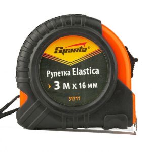 Рулетка Elastica, 16ммх3м, обрезиненный корпус