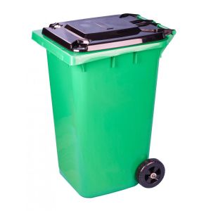 Бак для мусора 240 л, на колесах, серо-зеленый (Альтернатива) М5937