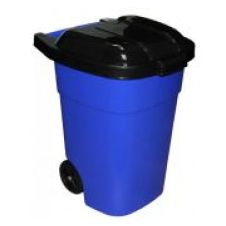 Бак для мусора 65 л, на колесах, серо-синий (Альтернатива) М4664