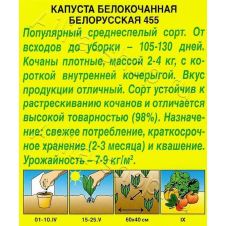 Капуста белокачанная Белорусская 455, 0,5 г Аэлита