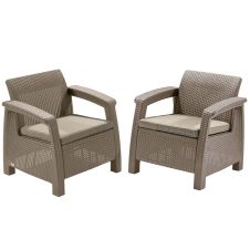 Набор мебели Corfu Duo Set (750x700х790 мм), капучино