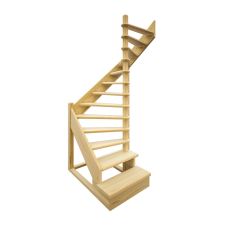 Деревянная лестница Лес 01 высота 2915-3075 мм, ширина 1630-1370 мм