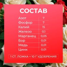 Удобрение минеральное с микроэлементами Садовые розы 1 кг Робин грин