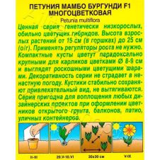 Петуния Мамбо F1 бургунди многоцветковая 7 шт Аэлита
